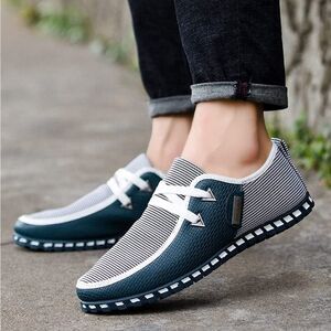 Men's fashion sneakers Men's Casual Shoes Loafers Slip-On Green